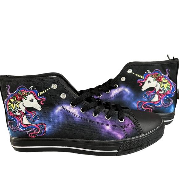 purple tie dye with unicorn high top lace up sneaker. Size women’s 10 - Picture 3 of 9